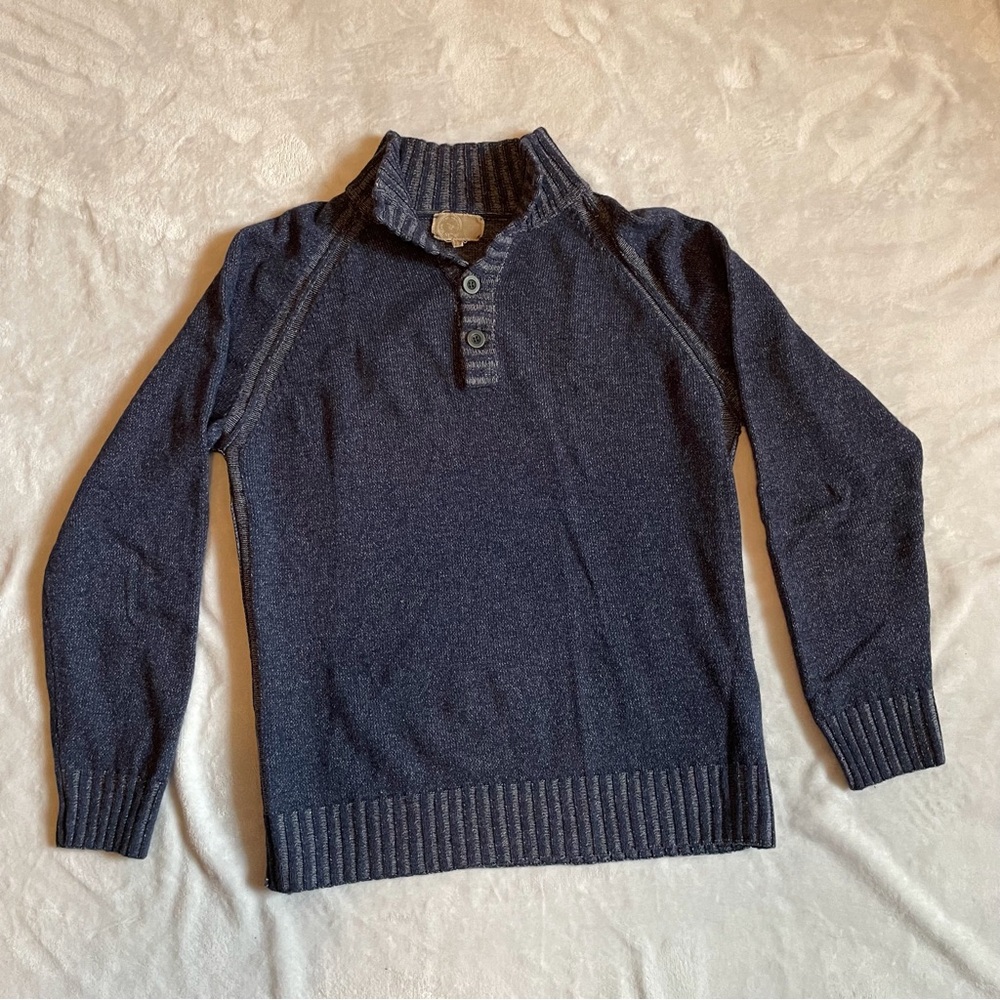 Wolsey Mock-Neck Sweater Size L Mens Blue 82% LambWool Blend Casual Vintage